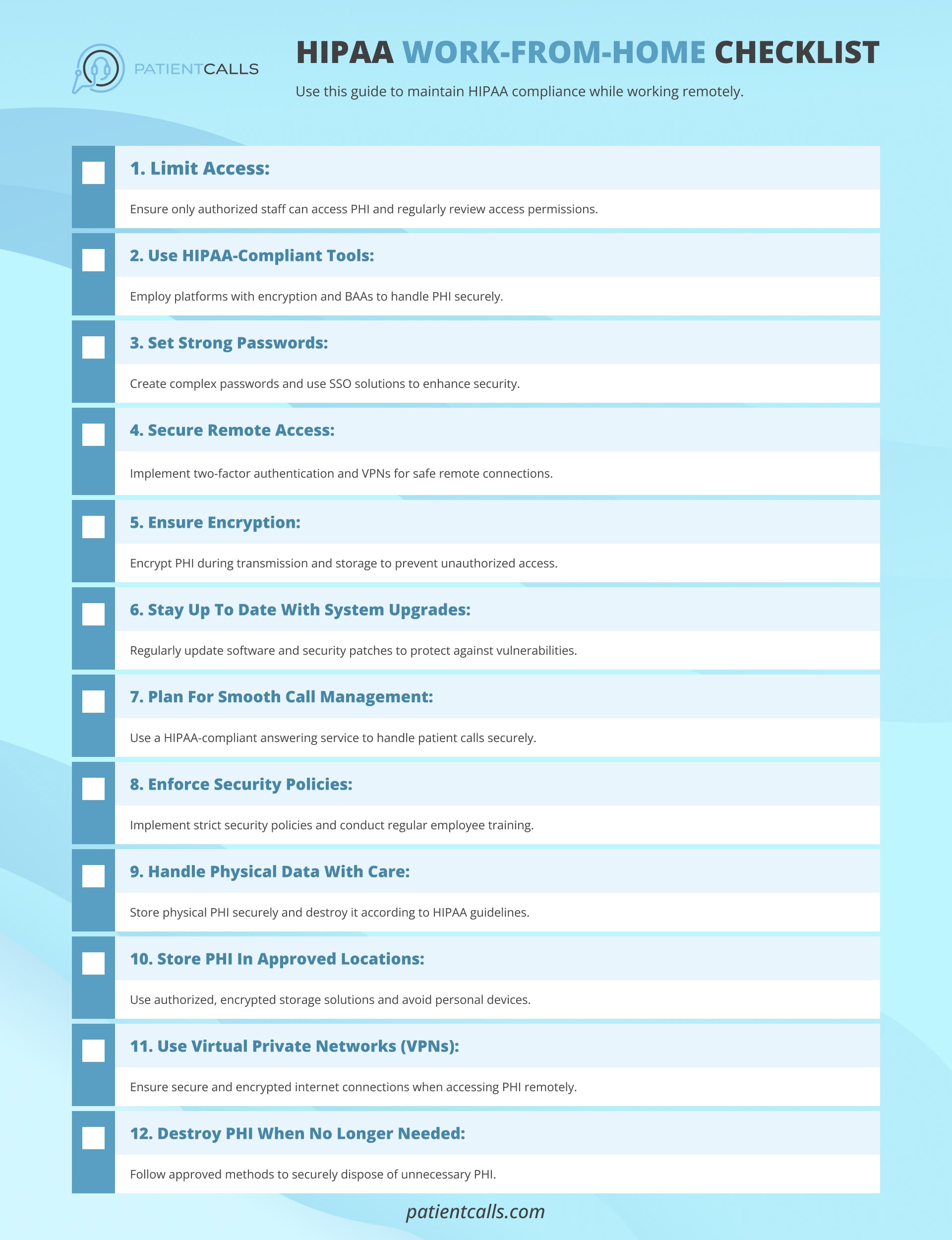 Hipaa Work From Home Checklist 1